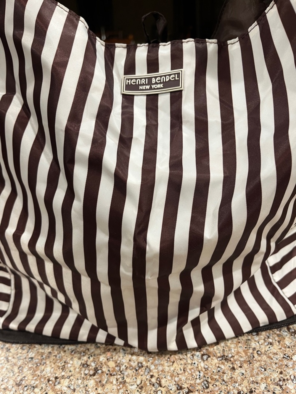 Henri Bendel Striped Brown & White Women’s Shoulder Bag - Picture 5 of 8